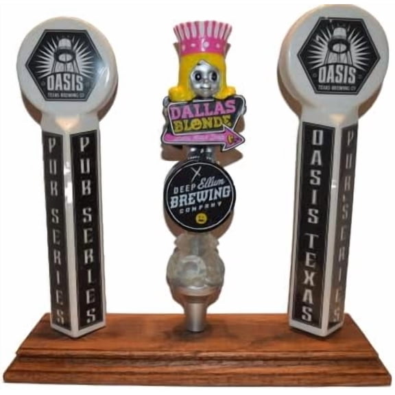 Handmade American Red Oak Beer Tap Handle Display for Bar 1-6 Taps (3 Taps)