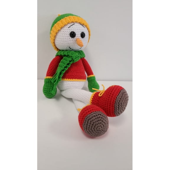 Handmade Amigurumi Cotton Snowman Doll Plush Baby Sleep Toy