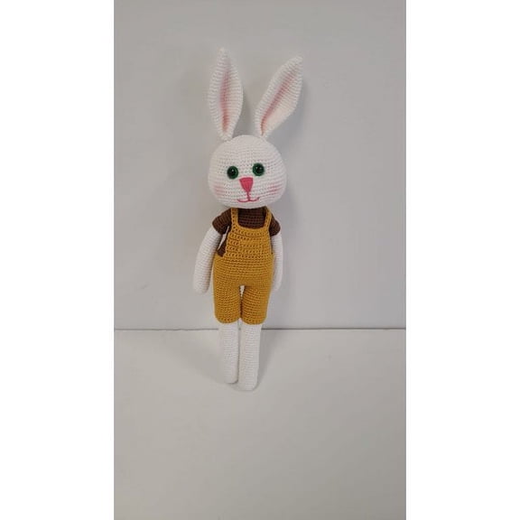 Handmade Amigurumi Rabbit Toy Buddy Bunny Easter Bunny Doll For Kids Unicex – Brown Boy Rabbit, 5.51 inches