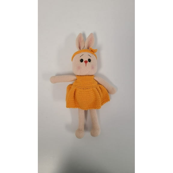 Handmade Amigurumi Rabbit Toy Buddy Bunny Easter Bunny Doll For Kids Unicex – Orange Rabbit-5.51 inches