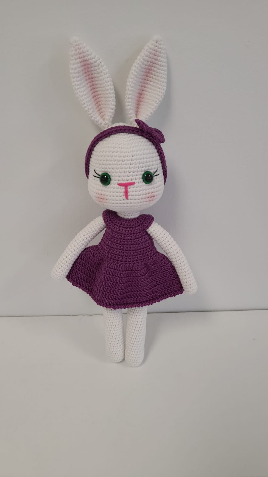 Handmade Amigurumi Rabbit Toy Buddy Bunny Easter Bunny Doll For Kids Unicex – Purple Rabbit- 5.11 inches