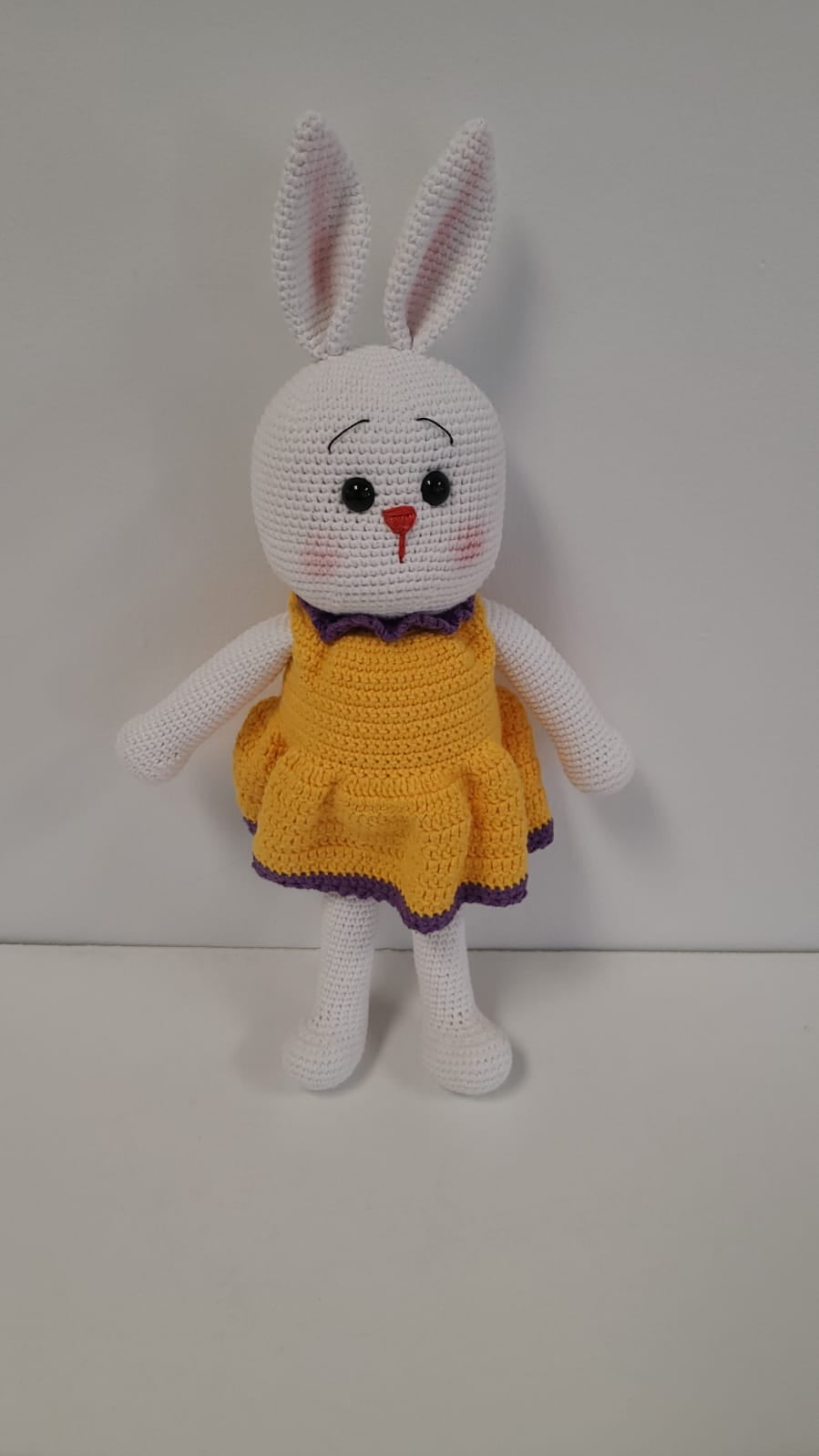 Handmade Amigurumi Rabbit Toy Buddy Bunny Easter Bunny Doll For Kids Unicex – Yellow Rabbit- 5.90 inches
