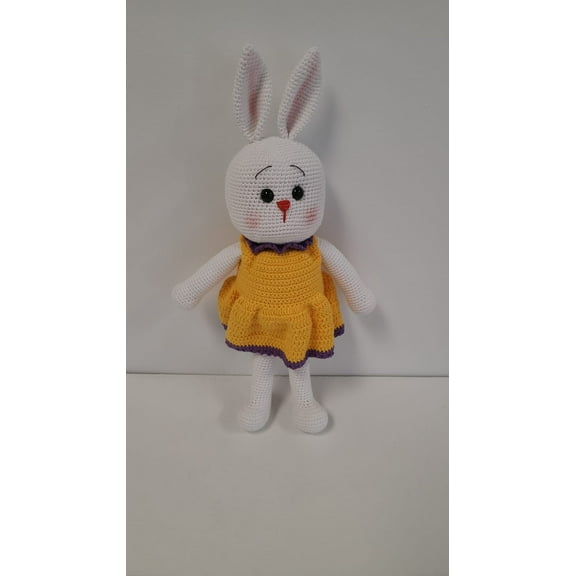 Handmade Amigurumi Rabbit Toy Buddy Bunny Easter Bunny Doll For Kids Unicex – Yellow Rabbit- 5.90 inches