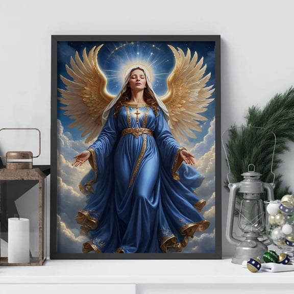 Handmade Angel Poster Spiritual Christian Home Decor, 8x12 UNFRAMED