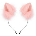 thumbnail image 1 of Handmade Animal Cat Ears Headband Furry Wolf Hairhoop Party Festival Accessory, 1 of 5