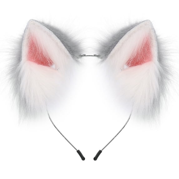 Handmade Animal Cat Ears Headband Furry Wolf Hairhoop Party Festival Celebration Accessory