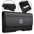 thumbnail image 1 of Handmade Apple Phone 11 Pro Holster Rugged Leather Phone X Belt Case with Belt Clip/Belt Loop Carrying Pouch Belt Holder for iPhone 11 Pro/X 10/ Xs 10s- Fits Phone w/Otterbox Commuter Case on, 1 of 6