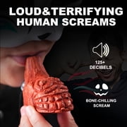 Handmade Aztec Skull Ceramic Whistle - 125dB Survival Stress Relief Whistle with Lanyard for Outdoor Adventure Party Decor