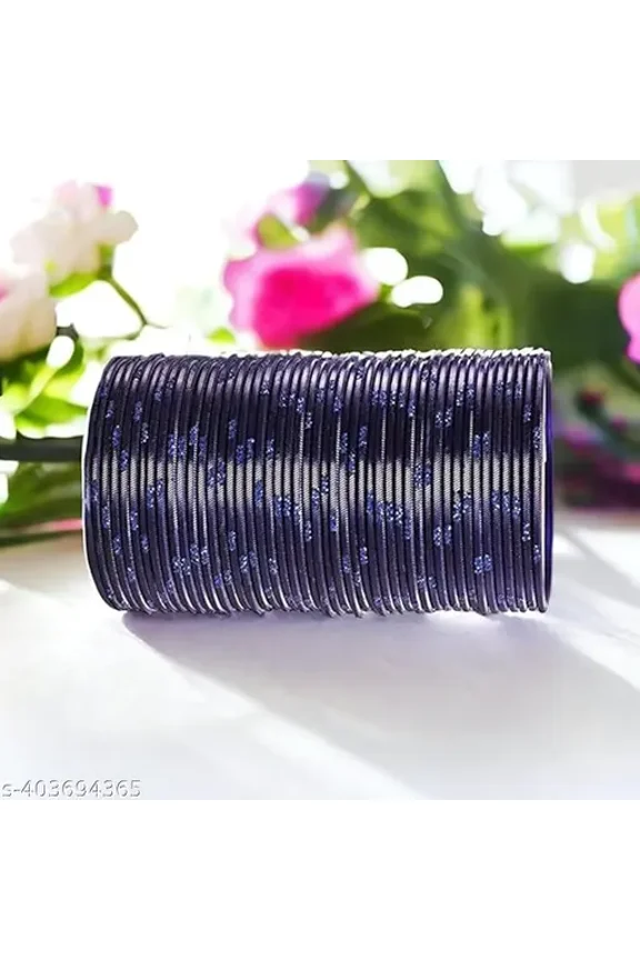 Handmade B Blue Color New 36 PCS Metal bangle bracelet For Girls Made In India High Quality Metal Bangles Set For Girls And Women
