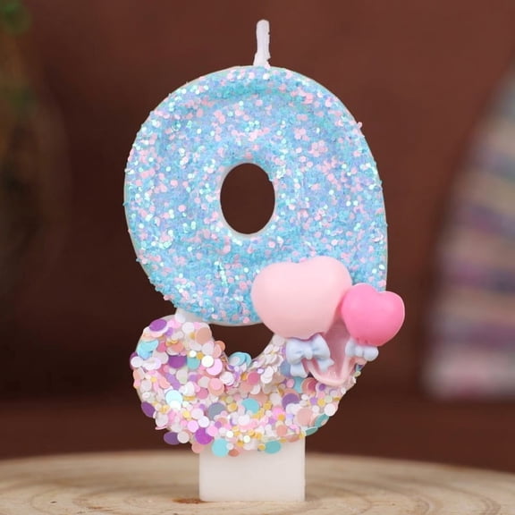 Handmade Balloon Number Birthday Candles 0-9 for Cake Topper Decor, Festive Number Candles Compatible with All Ages Birthday Celebration