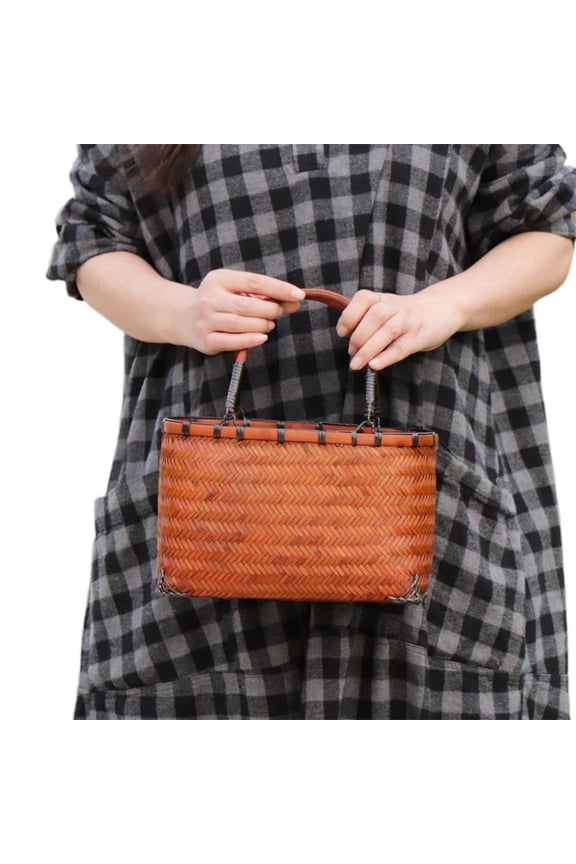 Handmade Bamboo Bags Women's Woven Storage Bamboo Handbag