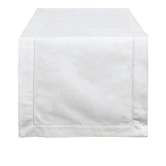 Handmade Basic Hemstitch Border 100% Linen (16"x54" Table Runner)