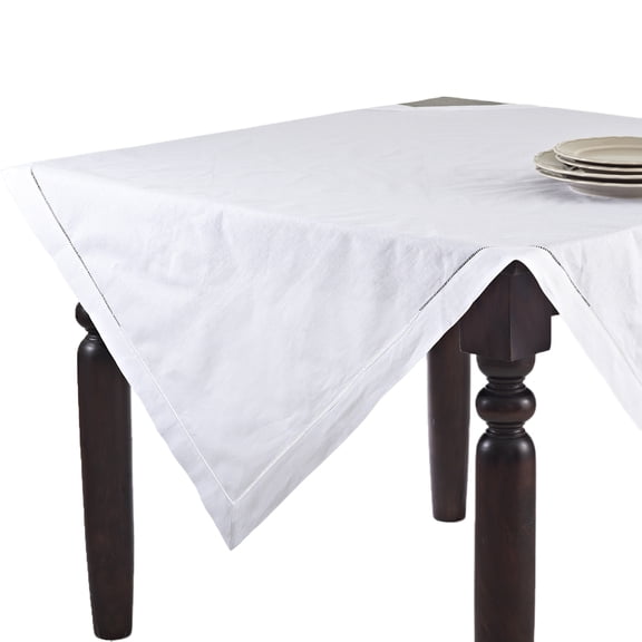 Handmade Basic Hemstitch Border Linen-Cotton Tablecloth (36"x36" Tablecloth)