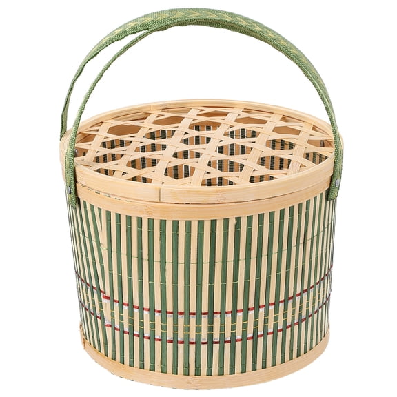 Handmade Decorative Storage Basket for Home Use Made of Synthetic Material Green 1pc