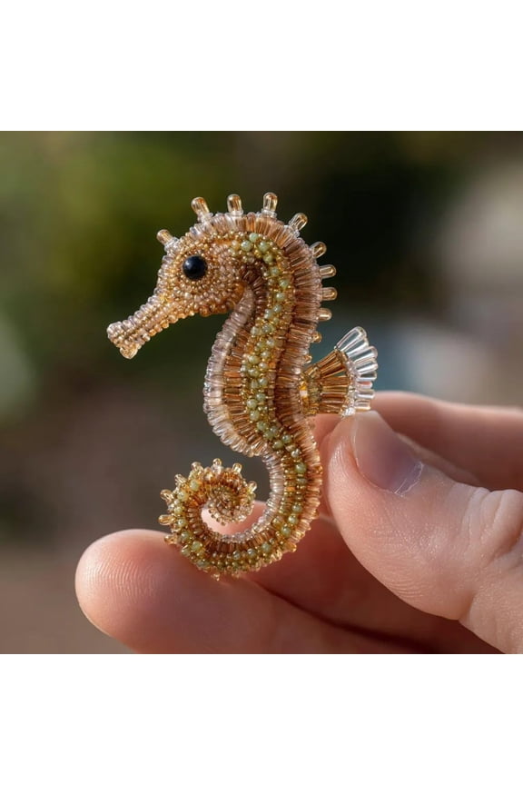 Handmade Bead Embroidery Kit, Mini DIY Animals Shaped Craft Kits, Colorful 3D Ocean-Themed Beadwork for Beginner, Funny Cute Simulation Diamond Art Keychain Pendant(Material Package)
