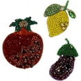 thumbnail image 1 of Handmade Beaded Badges Pomegranate Rhinestone Appliques Lemon Eggplant Fruit Patches Perfect for Shoes Decorations 1 set, 1 of 6