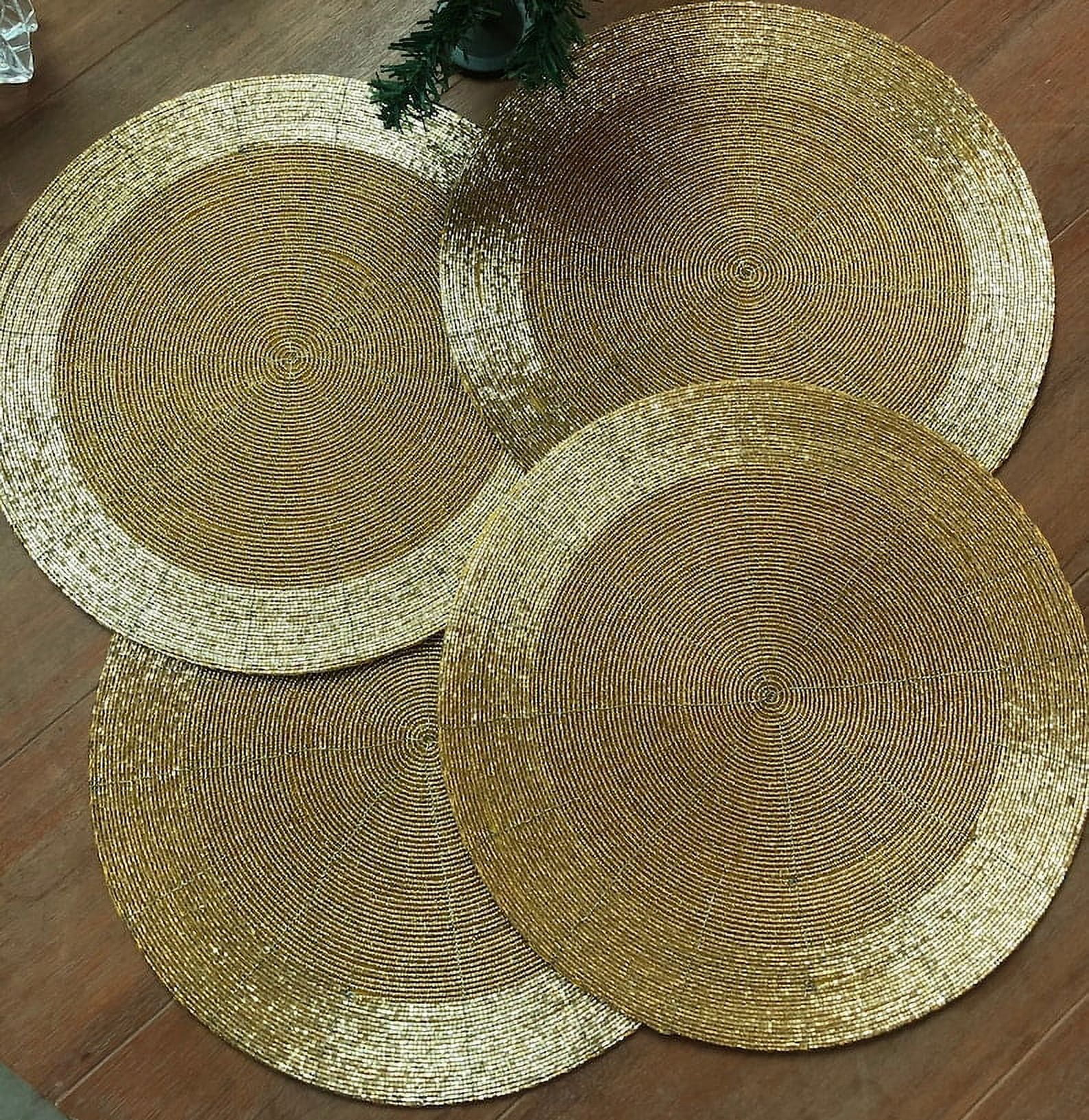 Handmade Beaded Charger Placemats, Housewarming Gift Set, Dining