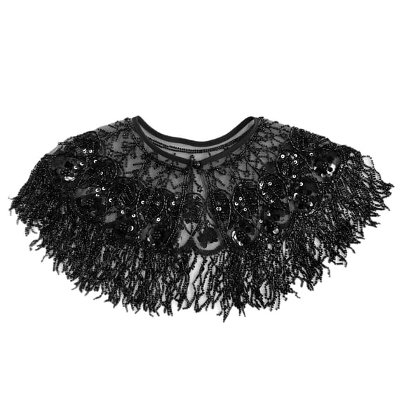 Handmade Beaded Fringe Shawl Elegant Wedding Party Accessory Lightweight Polyester Shoulder Wrap For Women