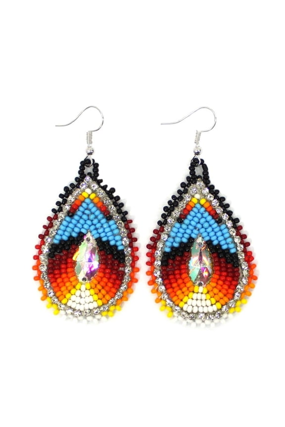 Handmade Beaded Multi-Color Fashion Hook Earrings