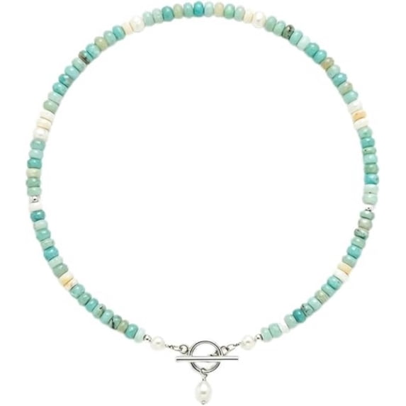 Handmade Beaded Necklace, natural stone and Beads Necklace for Women, Versatile Layering Accessory for Daily Wear and Gifting (B)