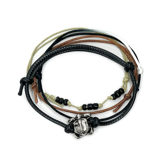 Handmade Beaded Sea Turtle Bracelet - Adjustable String Turtle Bracelets Ocean Lovers