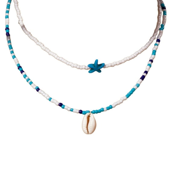 Handmade Beaded Shell Necklace Adjustable Length Decoration for Trendy Women