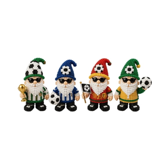 Handmade Beading Kit, Football Gnome Style DIY Bead Art Set, Includes 1 Set of Beads 1 String 1 Assembly Tool 1 Instruction Manual, for Adults Teens Home Decor Handcraft Recreation