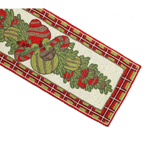 Handmade Beads Table Runner, Designer Table Runner 13X36 Inch