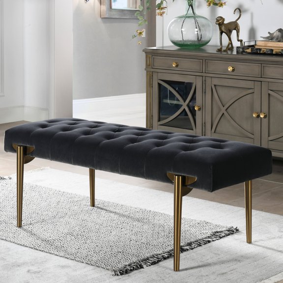 Handmade Bench, Foam Filler - Make Your Room More Inviting with a Gray Accent Bench