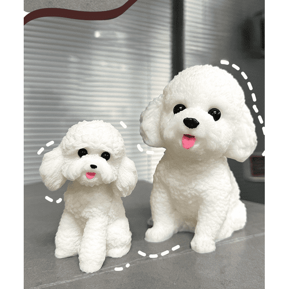 Handmade Big Taba Squishy Dog Toys,Cute Squishy Teddy Dogs Fidget Toys,Realistic Dog Toys,Perfect Squeeze Toys Gift for Relaxation and Fun for Adults (White),6"