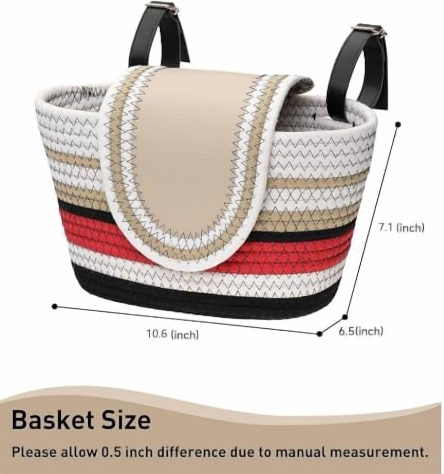 Handmade Bike Basket Front, Woven Bicycle Baskets for Adult Bikes, Rustic Detachable Handlebar Basket with Lid, Adjustable Leather Straps