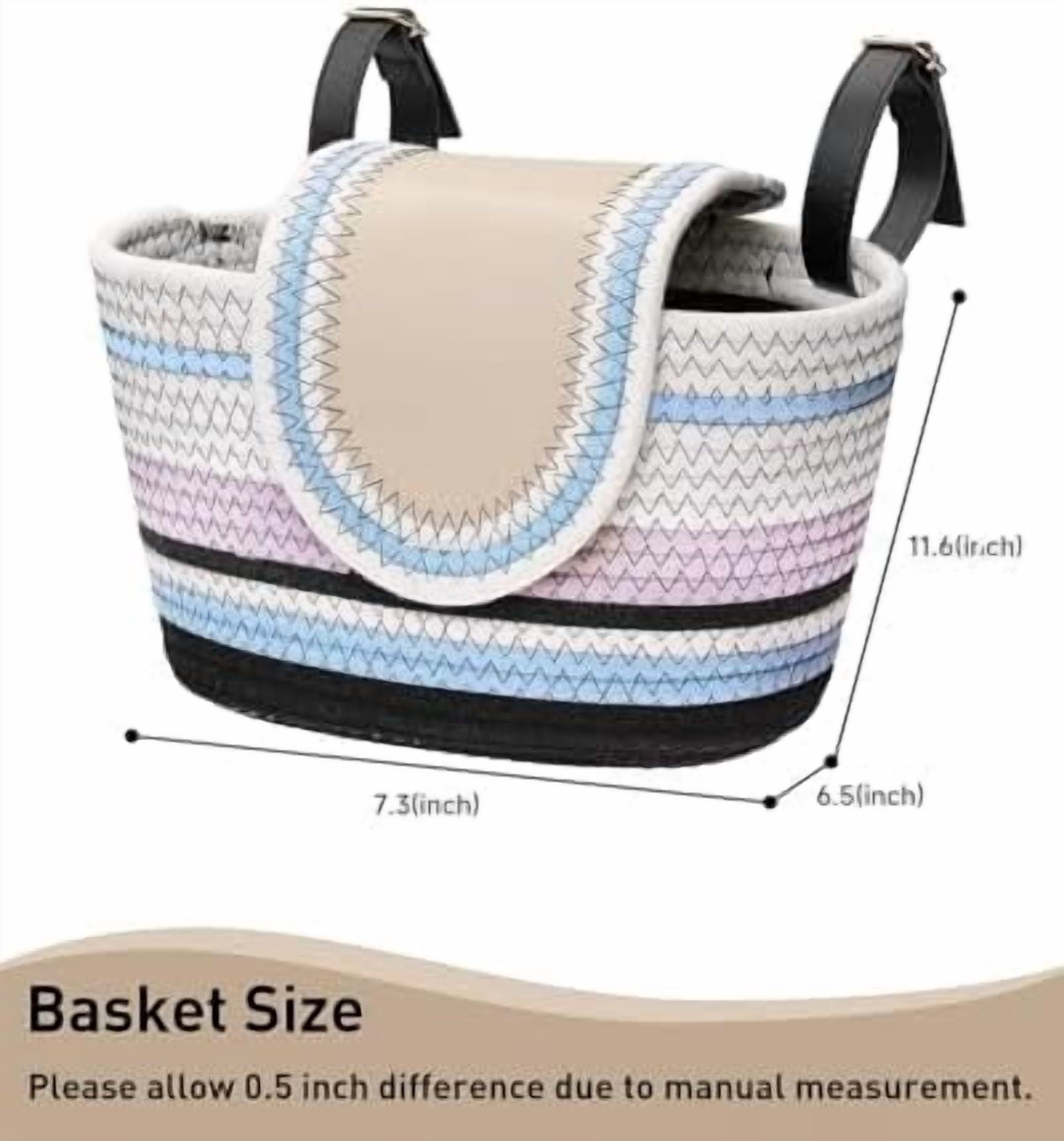 Handmade Bike Basket Front, Woven Bicycle Baskets for Adult Bikes, Rustic Detachable Handlebar Basket with Lid, Adjustable Leather Straps
