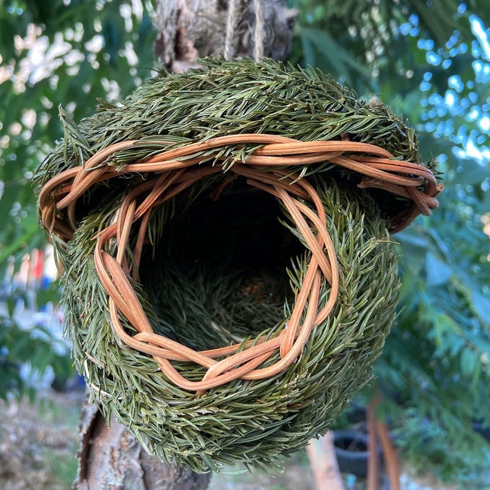 Outdoor Bird Nest - Reed with Orchard Grass - Hut - 8.5 x 8.5 x