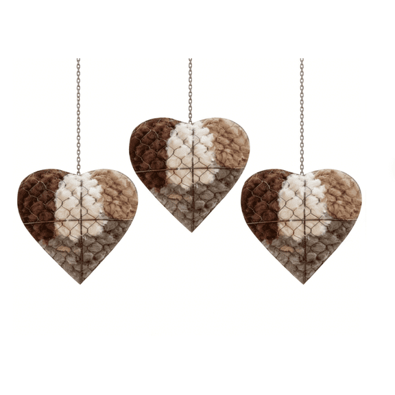 Handmade Bird Nest Heart Shape, Alpaca Fiber Bird Nesting Material Holder, Refillable Bird Nesting Heart for Garden Birds, Bird Nest Decoration