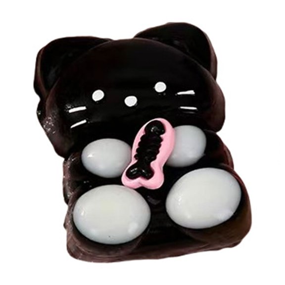 Handmade Black Cat Party Favor, 3.5 Inch Squeezable Feline Silhouette Stress Relief Accessory for Events, Decorative Handheld Desk Gadget for Office Relaxation, Commemorative Handout