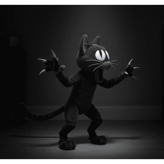 Handmade Black Cat Plush from 99 Nights In The Forest 11.4" Game Character The Cat Stuffed Animals, Fans Collection for Horror Game Lovers, Home Decors, Birthday Halloween Gifts