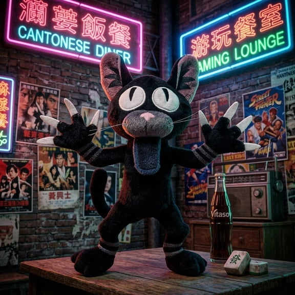 Handmade Black Cat Plush from 99 Nights In The Forest Black Cat Stuffed Animals Plushies, Collectible Cute Plush for Fans Christmas Birthday Gift