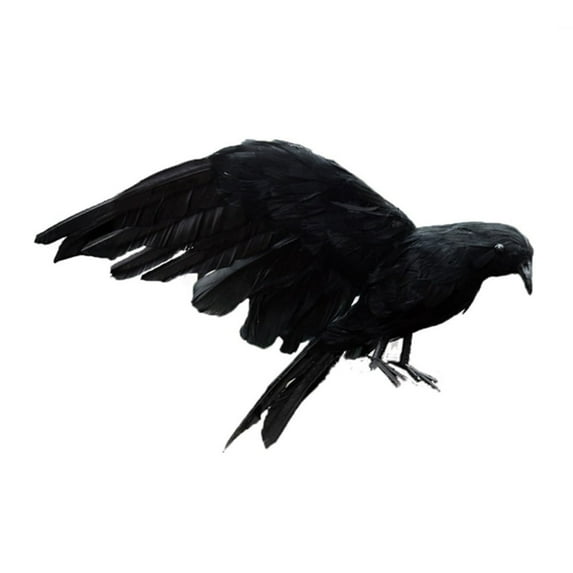 Handmade Black Feathered Crow,Real Touch Black Feathered Crows,Crow Decorations,Holiday Decorations Outdoor,Raven Decor,Fake Crow,Realistic Crows,Artificial Handmade Feathered Raven,Artificial Ravens