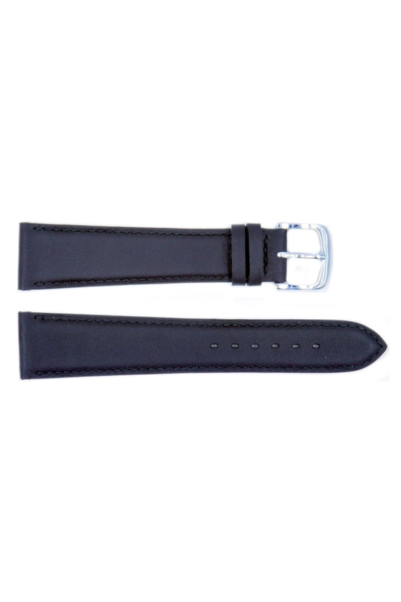 Handmade Black Genuine Smooth Leather 10mm Watch Strap