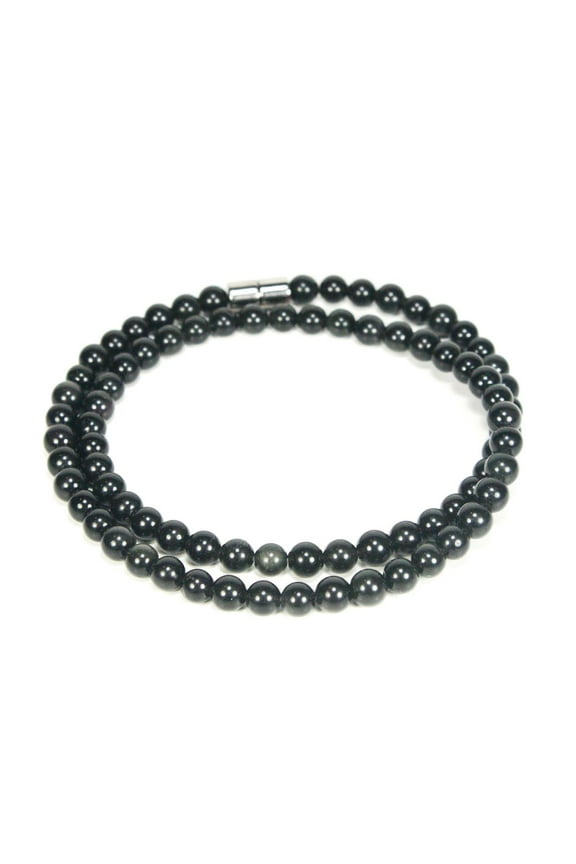 Handmade Black Obsidian Crystal Necklace - Genuine Natural Gemstone Beaded Necklace |Healing, Protection, Grounding Talisman Mala - Choker Jewelry Gift for, Womens, Mens