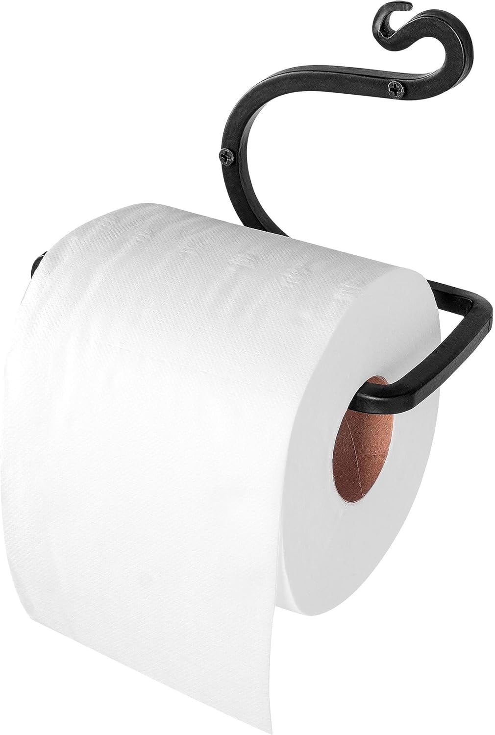 Handmade Wrought Iron Toilet Paper Holder - Black Rustic Farmhouse Bathroom Accessory, Wall Mount