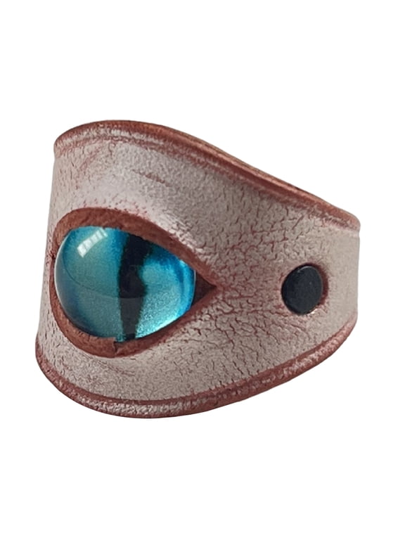 Handmade Blue Evil Eyes Cowhides Leather Rings Adjustable Unisex Rings Fashion Jewelry for Him and Her Daily Wear Ornament