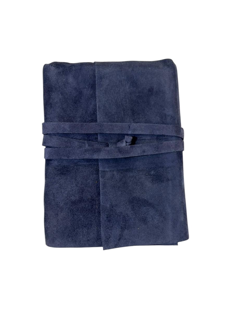 Handmade Blue Leather Journal with White Drawing Paper – Vintage Wrap Closure Notebook, Lightweight Sketchbook Diary