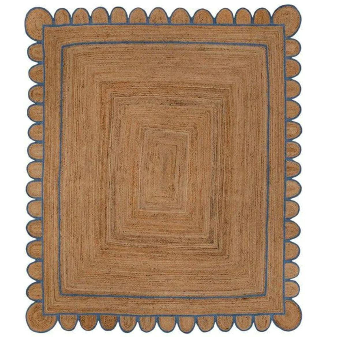 Handmade Blue Mini Scalloped Jute Area Rug - Walmart.com