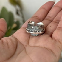 Handmade Boho Fidget Spinner ring for women, Sterling silver 925 boho Spinner ring for her, Thumb spinner ring for her, Birthday gift rings
