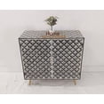 thumbnail image 1 of Handmade Bone Inlay Cabinet: Geometric Pattern Storage Unit, 1 of 6