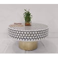 thumbnail image 1 of Handmade Bone Inlay Coffee Table: Targua Pattern Round Table, 1 of 4