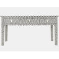thumbnail image 1 of Handmade Bone Inlay Console Table – Multicolor Stripes for Modern Entryway or Hallway, 1 of 4