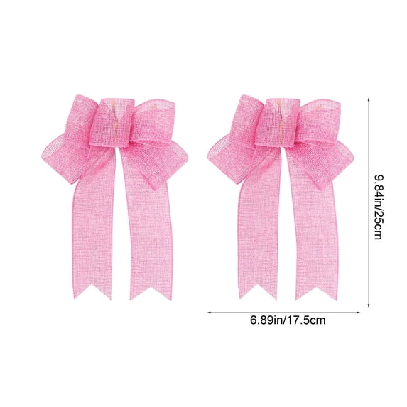 Handmade Bow Party Decoration Items Imitation Linen Solid Color Ribbon Bow Accessories Pendant