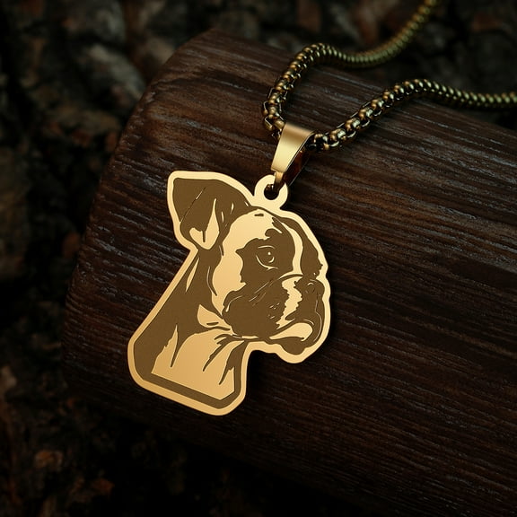 Handmade Boxer Animal Dog Stainless Steel Animal Necklace For Women Men Punk Jewelry Gold Necklace